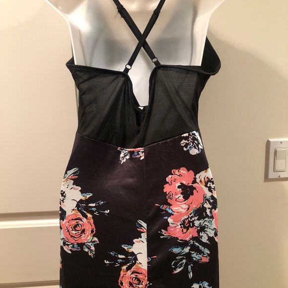 NWOT Black and floral sundress XL. High low front hem - Picture 5 of 5